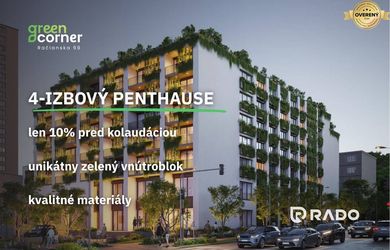 RADO | 4 izbový penthouse 165m² | Greencorner | Bratislava-Nové mesto