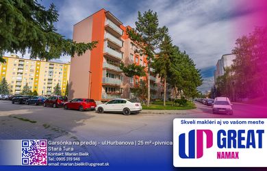 PREDAJ - Garsónka – ul.Hurbanova, Stará Turá, 25 m² +pivnica